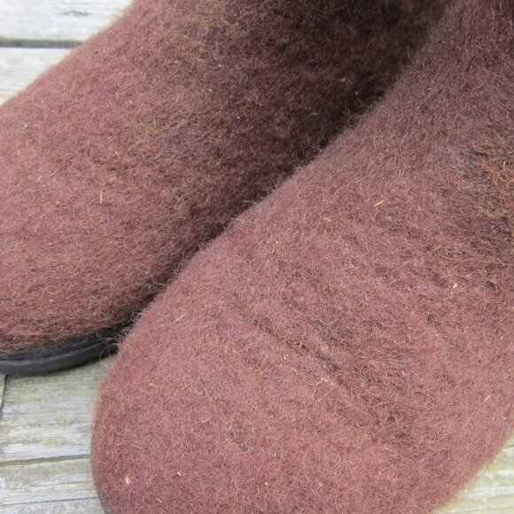 Handmade Wool Boots Women's Size 8 US Latex-Free Brown Warm Boots Flower Petals - Picture 11 of 16